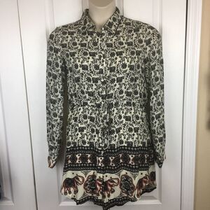 ‎Xtaren Elephant Print Shirt Dress
